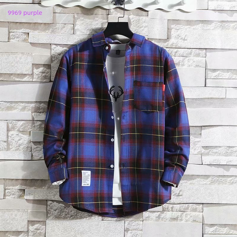 Plaid Trendy Casual Bottoming Shirt