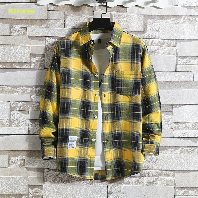 Plaid Trendy Casual Bottoming Shirt