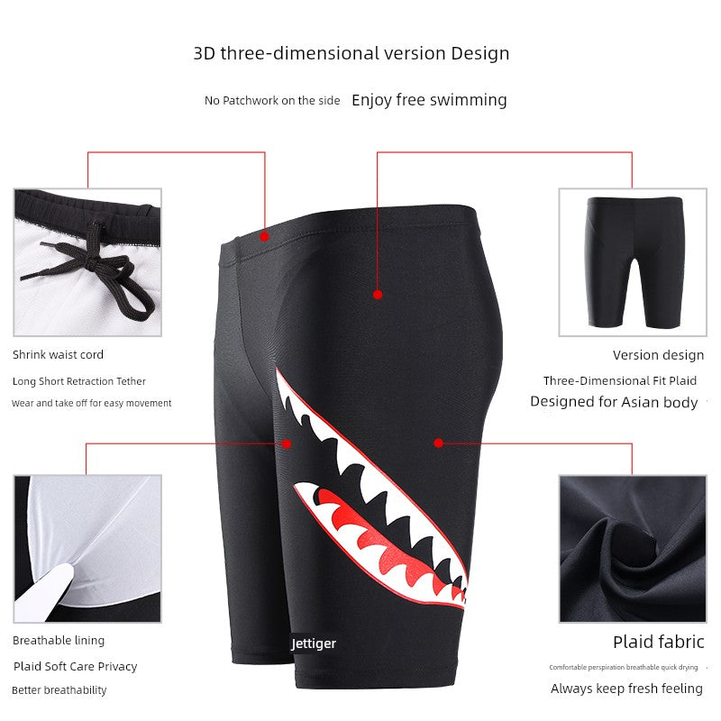 Swimming Trunks Men's Swimming Trunks Boxer Shorts Anti-Embarrassment Plus Size Boys Quick Dry Training Swimming Equipment Men Swimsuit