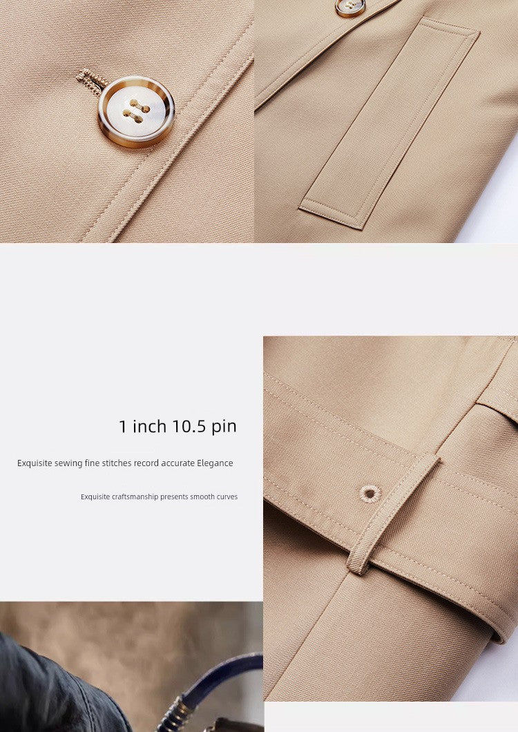 Detachable Double Collar Extended Trench Coat Retro British Style Coat 2024 Spring & Fall New Arrival