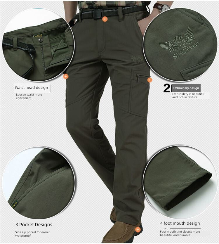 Thick Outdoor Multi-Bag Loose Straight Charge Quick-Dry Pants