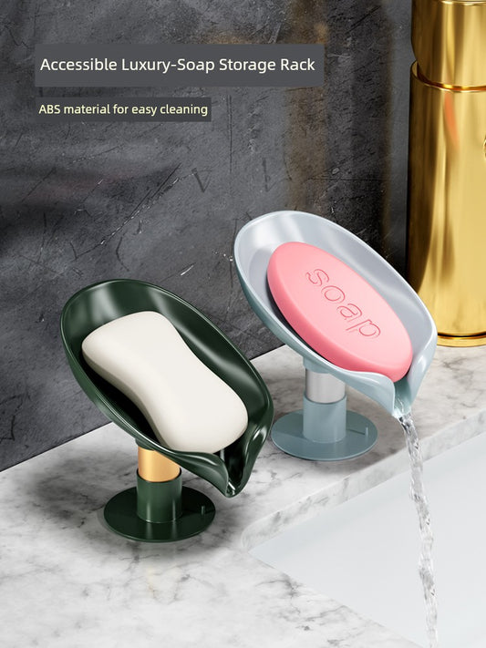 Suction Cup Wall-Mounted Drainage Accessible Luxury Handy Gadget Soap Dish