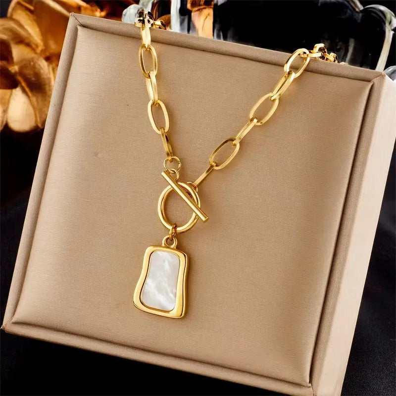 Trend Elegant Jewelry Wedding Big Pearl Pendant Chain Necklace For Women Fashion White Imitation Pearl Choker Necklace