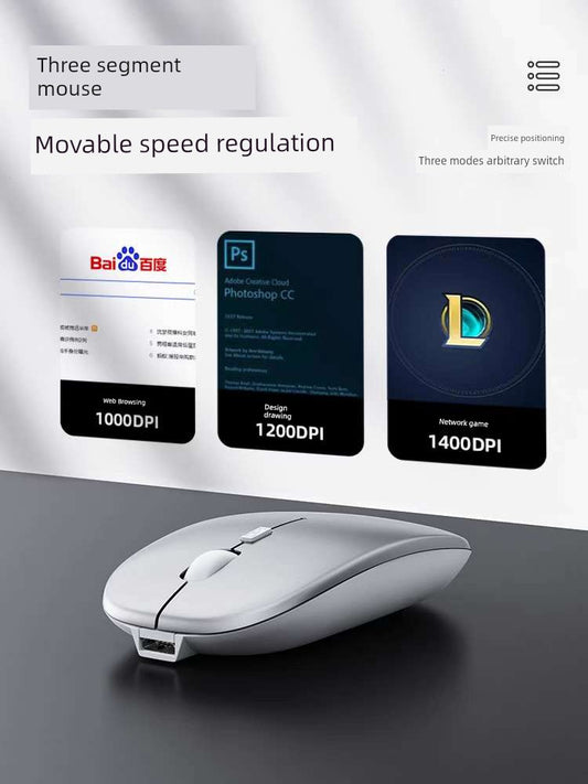 Wireless Office Mute Mouse Rechargeable Bluetooth Dual-Mode Silent Male and Female Ergonomic iPad Tablet