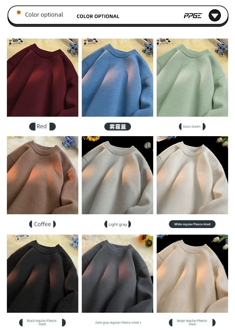 Round Neck Cashmere Casual Bottoming Plus Size Soft Glutinous Sweater