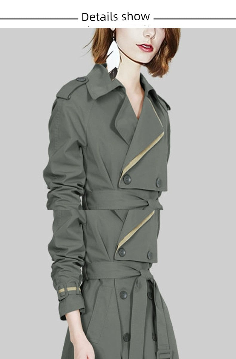 Coat for Women Slim Looking Anti-Aging Elegant Long Sleeve Trench Coat