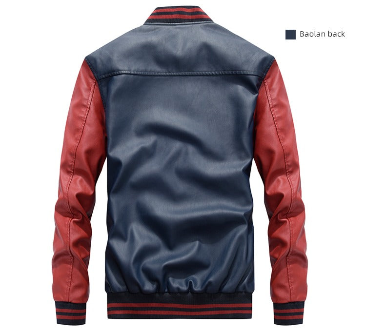 European and American Fashionable Casual Label Leather Coat Motorcycle Clothing