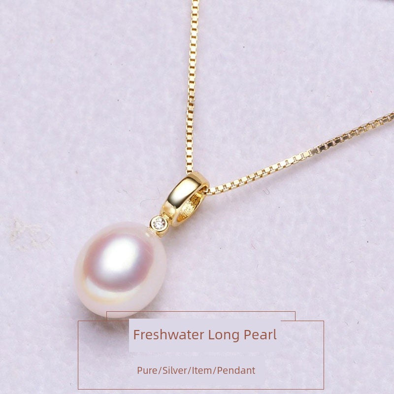 Classic Simple 925 Silver Necklace Freshwater Pearl