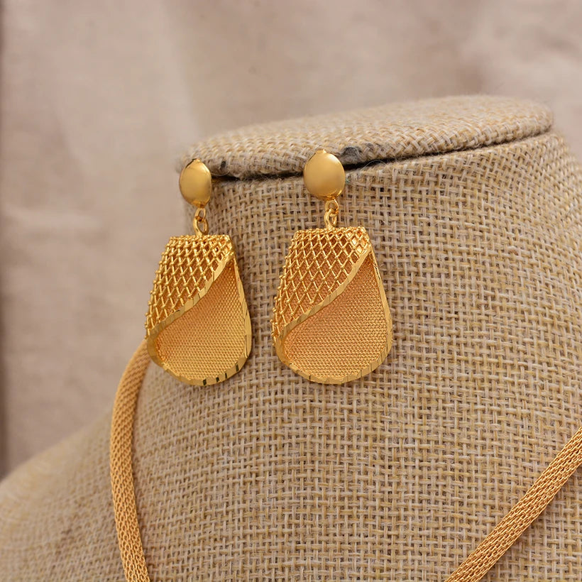 Jewelry Set For Women  Gold Plated With Necklace Pendant Nigerian Wedding Jewelry