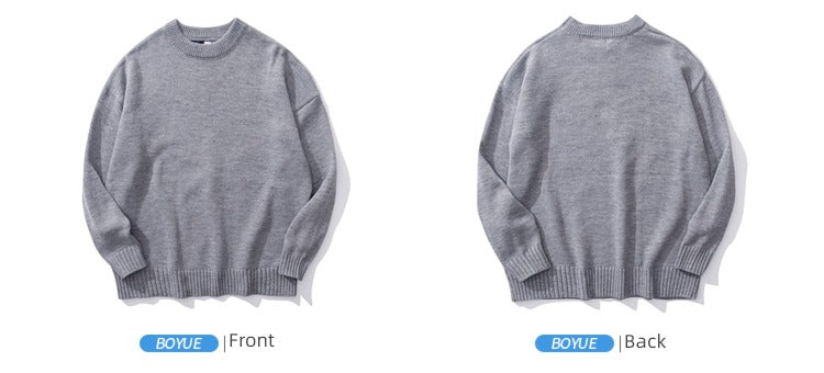 Boyue Casual Simple Hong Kong Style round Neck Sweater