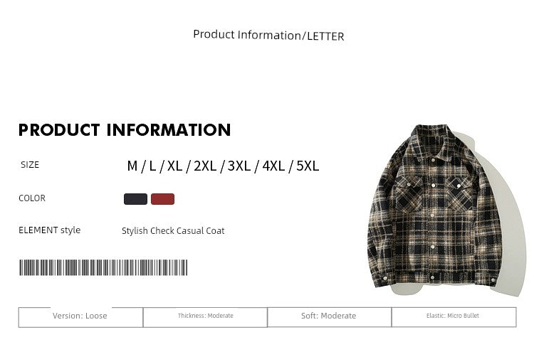 Wukong Is Available Plaid Lapel Autumn Loose Shirt