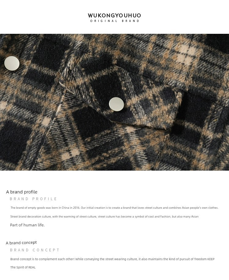 Wukong Is Available Plaid Lapel Autumn Loose Shirt