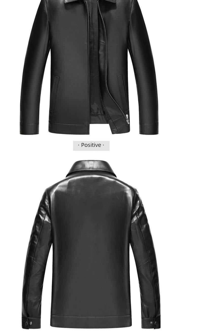 Washed Men's Lapel Thin Leather Jacket