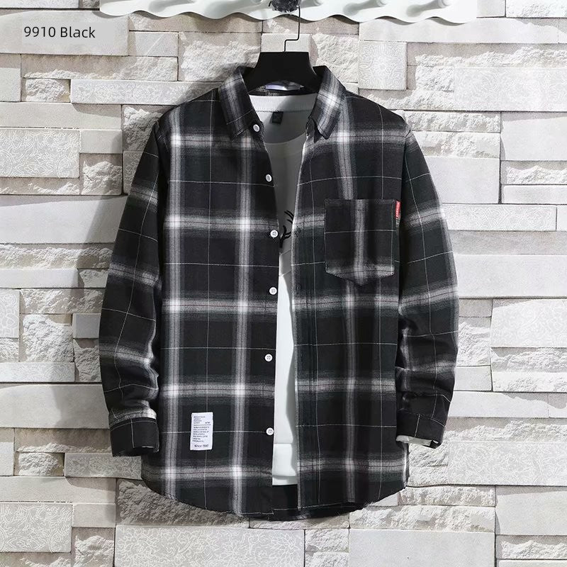 Plaid Trendy Casual Bottoming Shirt