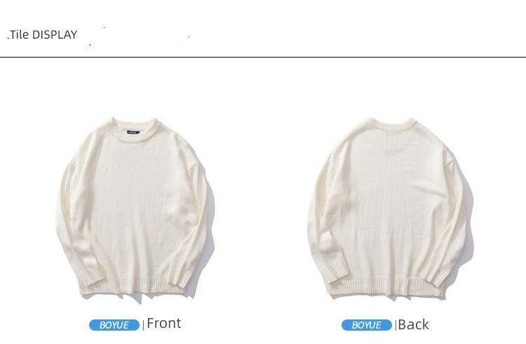 Boyue Casual Simple Hong Kong Style round Neck Sweater