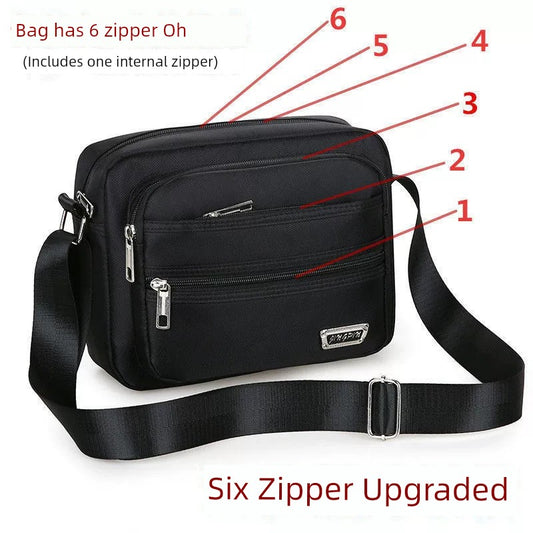 Men's Shoulder Bag Messenger Bag Oxford Cloth Small Backpack Small Shoulder Bag Multi-Tier Business Money Collection Small Bag Multi-Layer Coin Purse