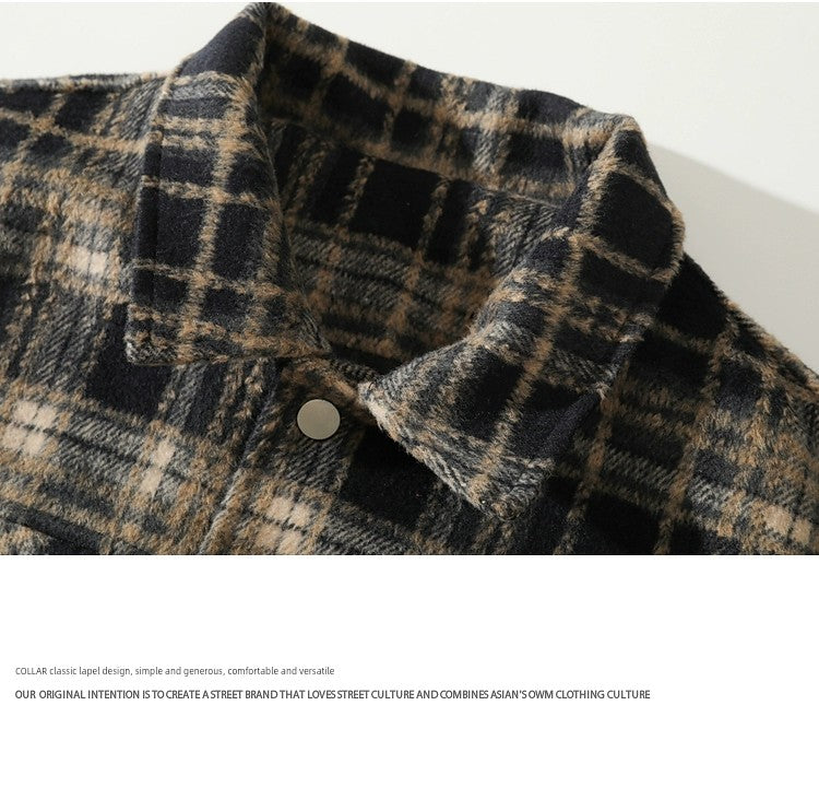 Wukong Is Available Plaid Lapel Autumn Loose Shirt