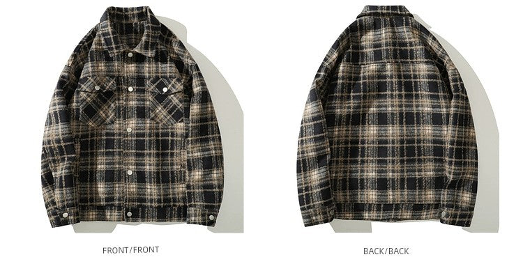 Wukong Is Available Plaid Lapel Autumn Loose Shirt