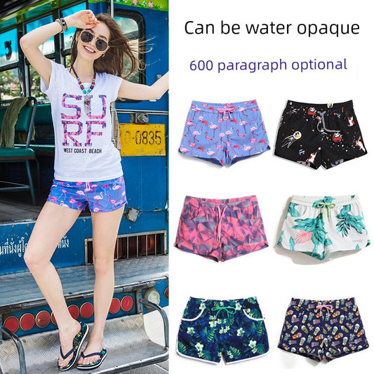 Quick-Drying Beach Pants Women's Holiday Plus Size Couple Wear Seaside Shorts Boxer Loose Hot Spring Pants Swimsuit Swimming Trunks