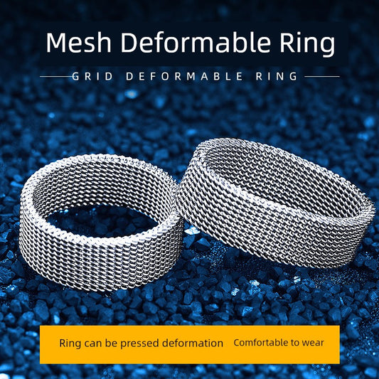 Trendy Men's Titanium Steel Woven Fashion Stylish Single Women's Ring