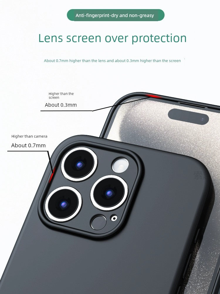 Protective Cover Frosted Bare Metal Feel Black Lens for Apple