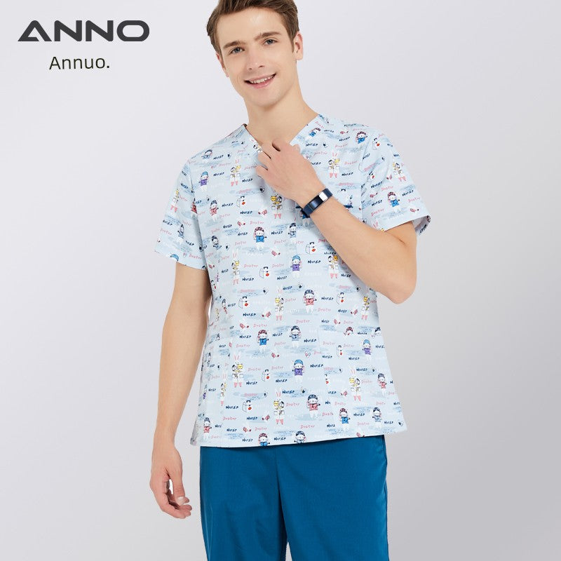 Annuo Printed Nurse Doctor's Pediatric Comfortable Work Clothes