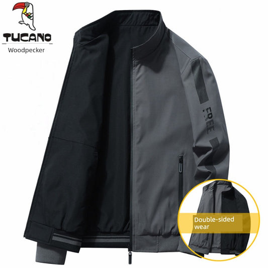 Woodpecker Spring and Autumn Youth Minimalist Stand Collar Jacket