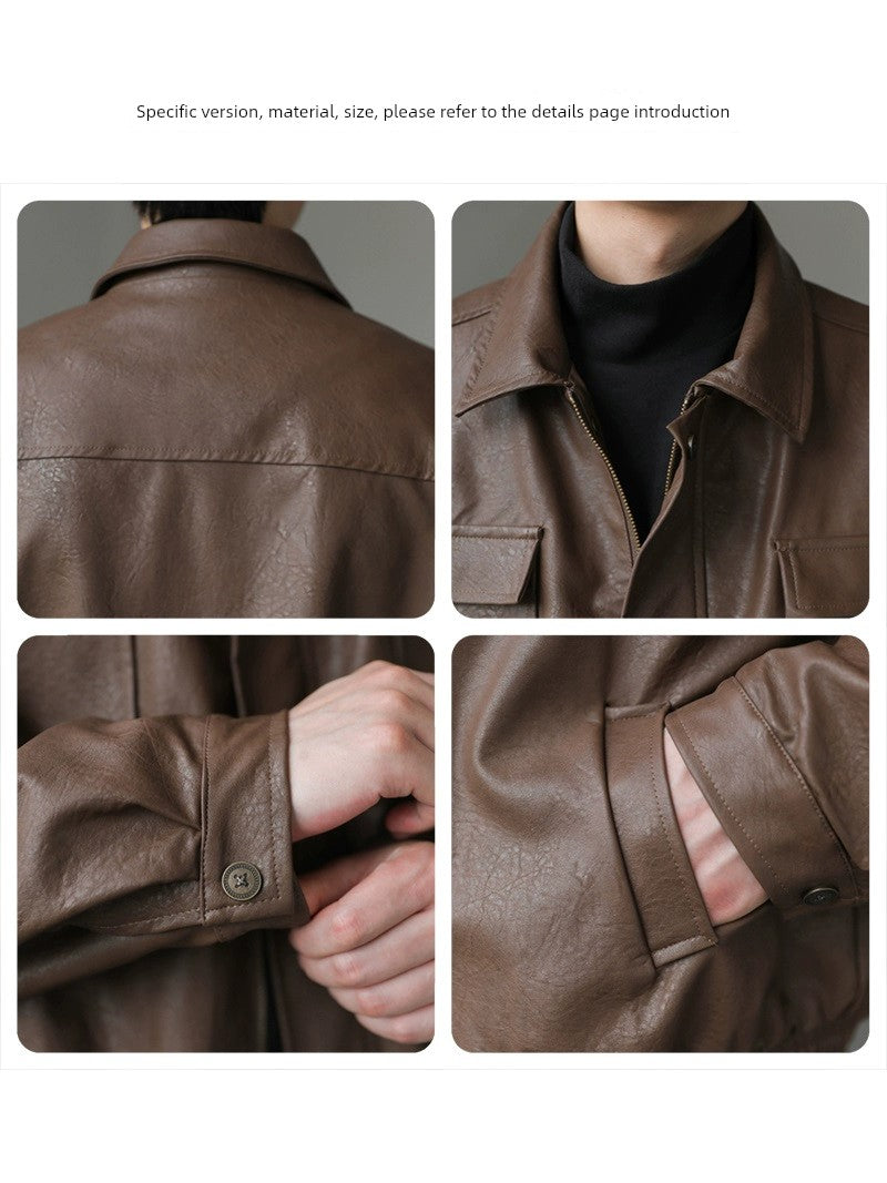 Handsome Men's and Women's Retro Warm Japanese Style Workwear Motorcycle