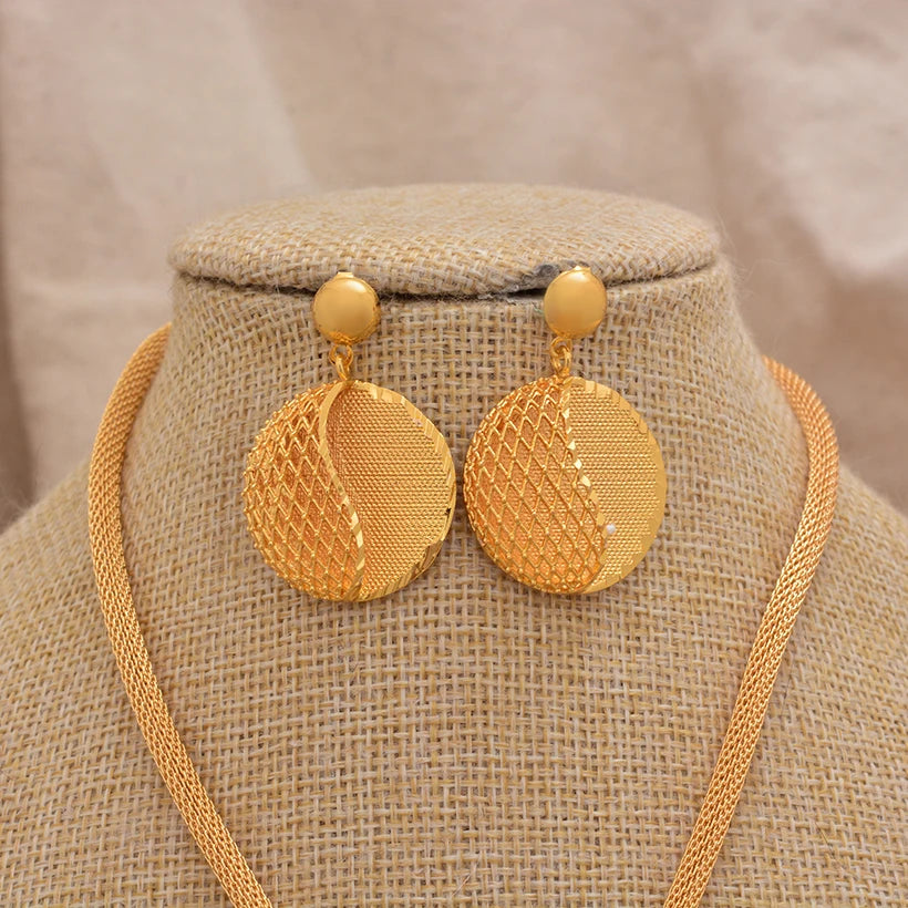 Jewelry Set For Women  Gold Plated With Necklace Pendant Nigerian Wedding Jewelry