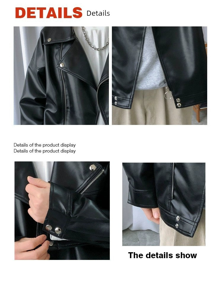 Jacket Handsome Pilot Loose Fashion Brand Lapel Leather Coat