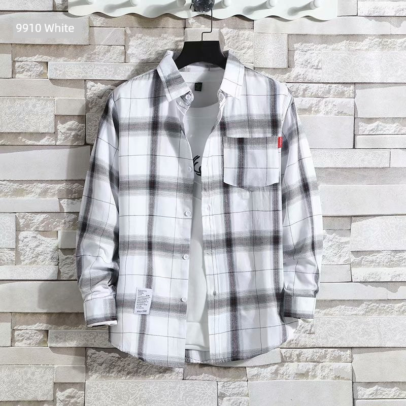 Plaid Trendy Casual Bottoming Shirt