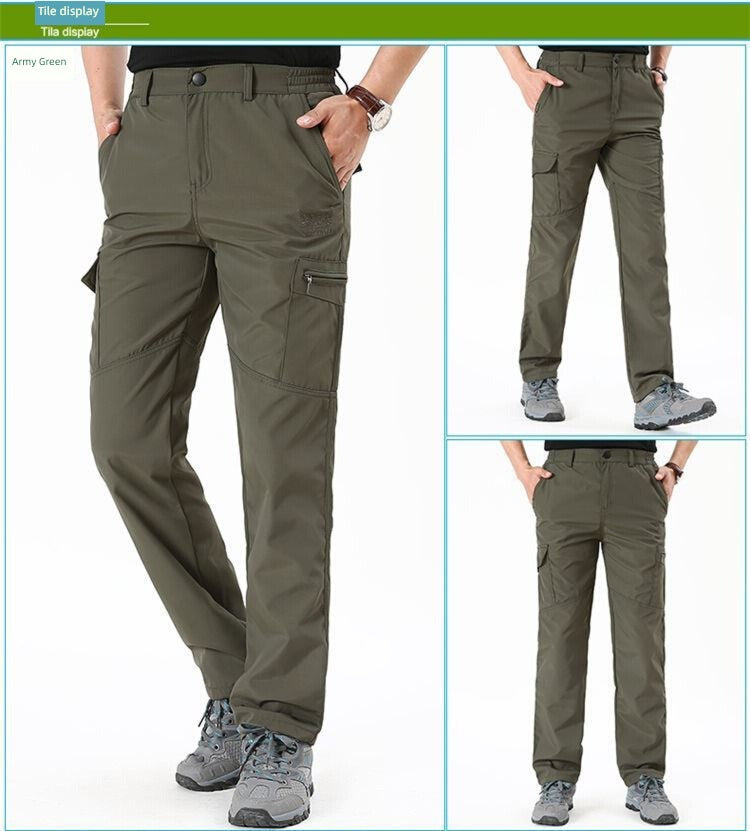 Thick Outdoor Multi-Bag Loose Straight Charge Quick-Dry Pants