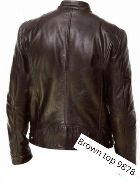 Men's Leather Jacket Bomber Motorcycle Biker Jackets Men's PU Leather Jacket