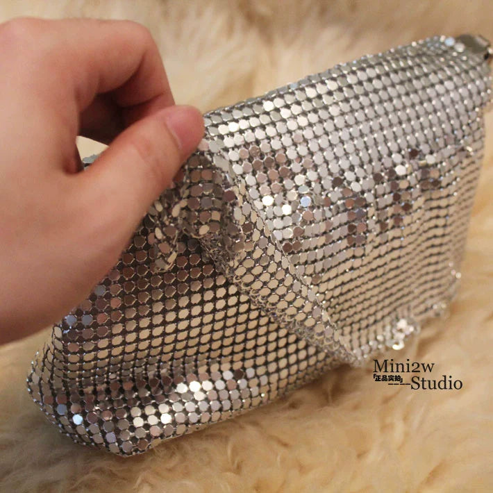 Tassel Sequins Flip Fold Hand Holding Dinner Bag Banquet Waist Bag Women's Messenger Bag Hand Carrying Shoulder Women's Bag Handbag