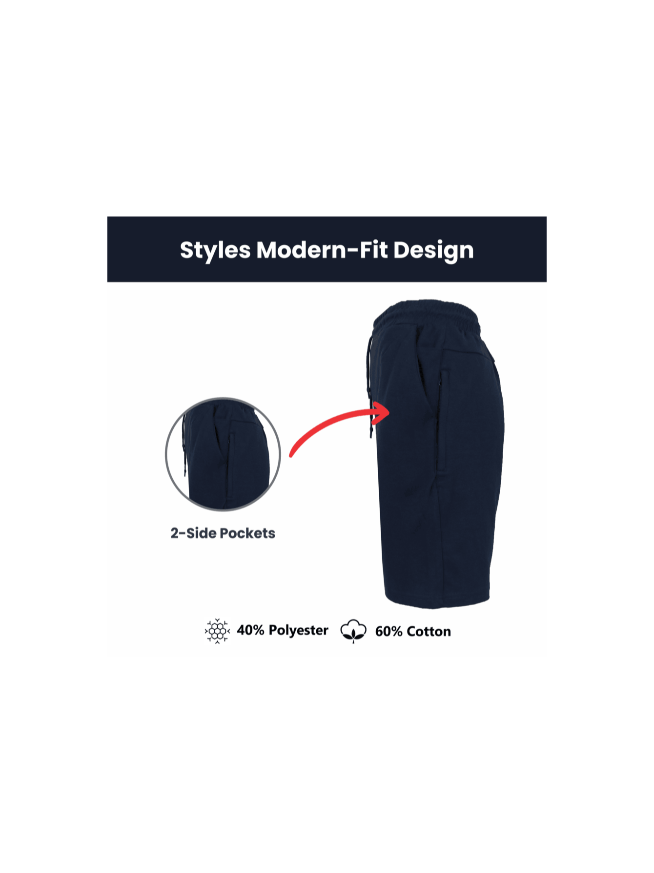 3-Pack Men's Tech Fleece Jogger Lounge Sweat Shorts (Sizes, S-2XL)