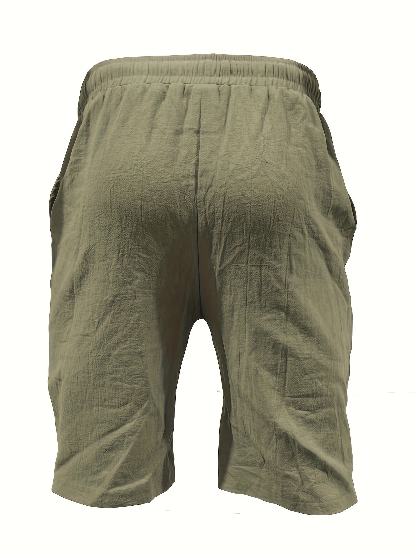 Summer Breeze Mid-Length Beach Shorts for Men - Elastic Waistband with Drawstring, Breathable Fabric, Straight Leg Design, Comfortable Casual Wear for Outdoor Activities - Perfect for Beach, Pool, or Everyday Use