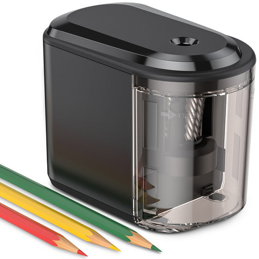 New Bee Electric Pencil Sharpener Heavy Duty Spiral Blade Automatic Pencil Sharpener With Battery Power For No. 2 (6-8mm) Pencils And Colored Pencils For School/Office/Home (AC Adapter Not Included)
